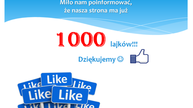 1000 polubień na facebooku